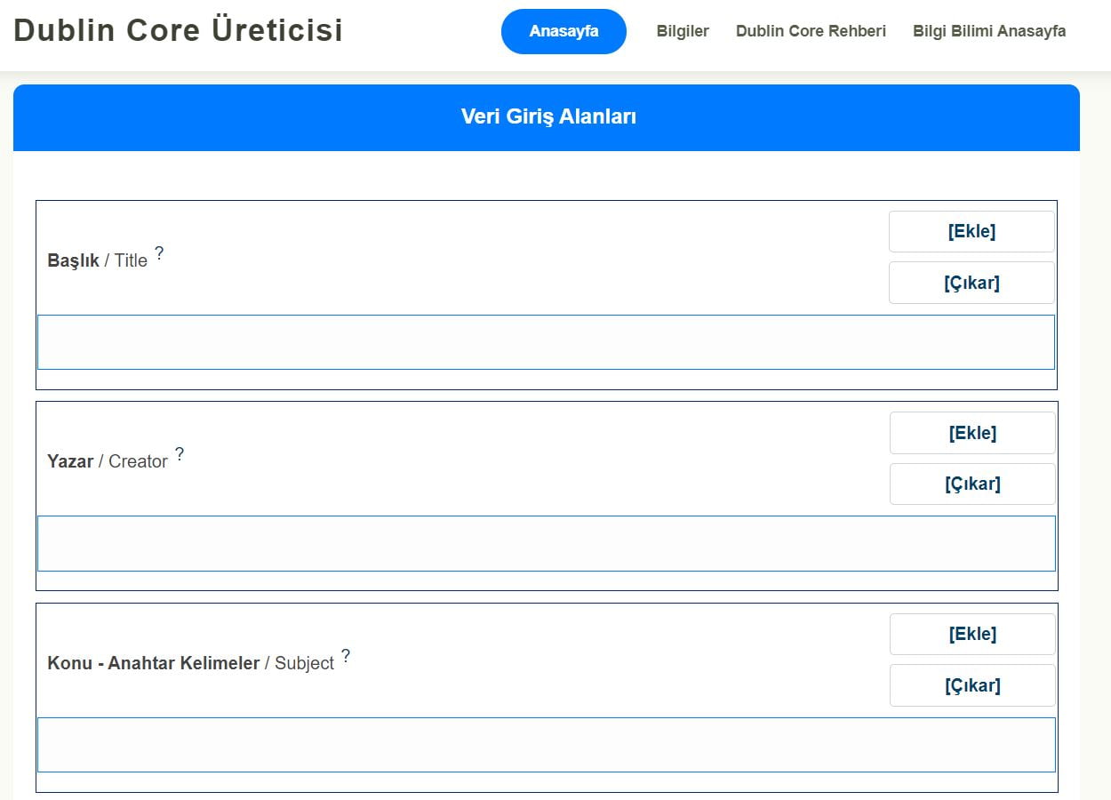 Dublin Core Metadata Üreticisi